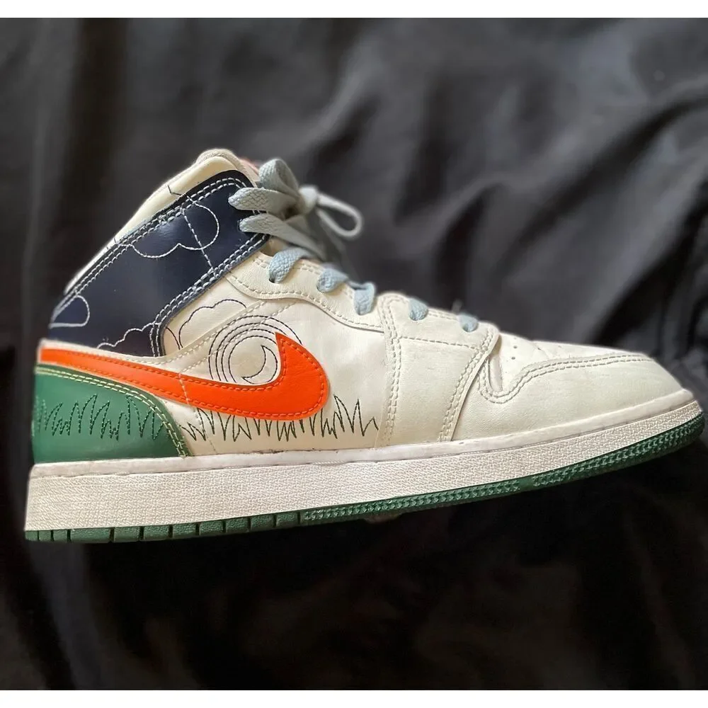 Nike Air Jordan 1 Mid SE Stitch youth size 6.5